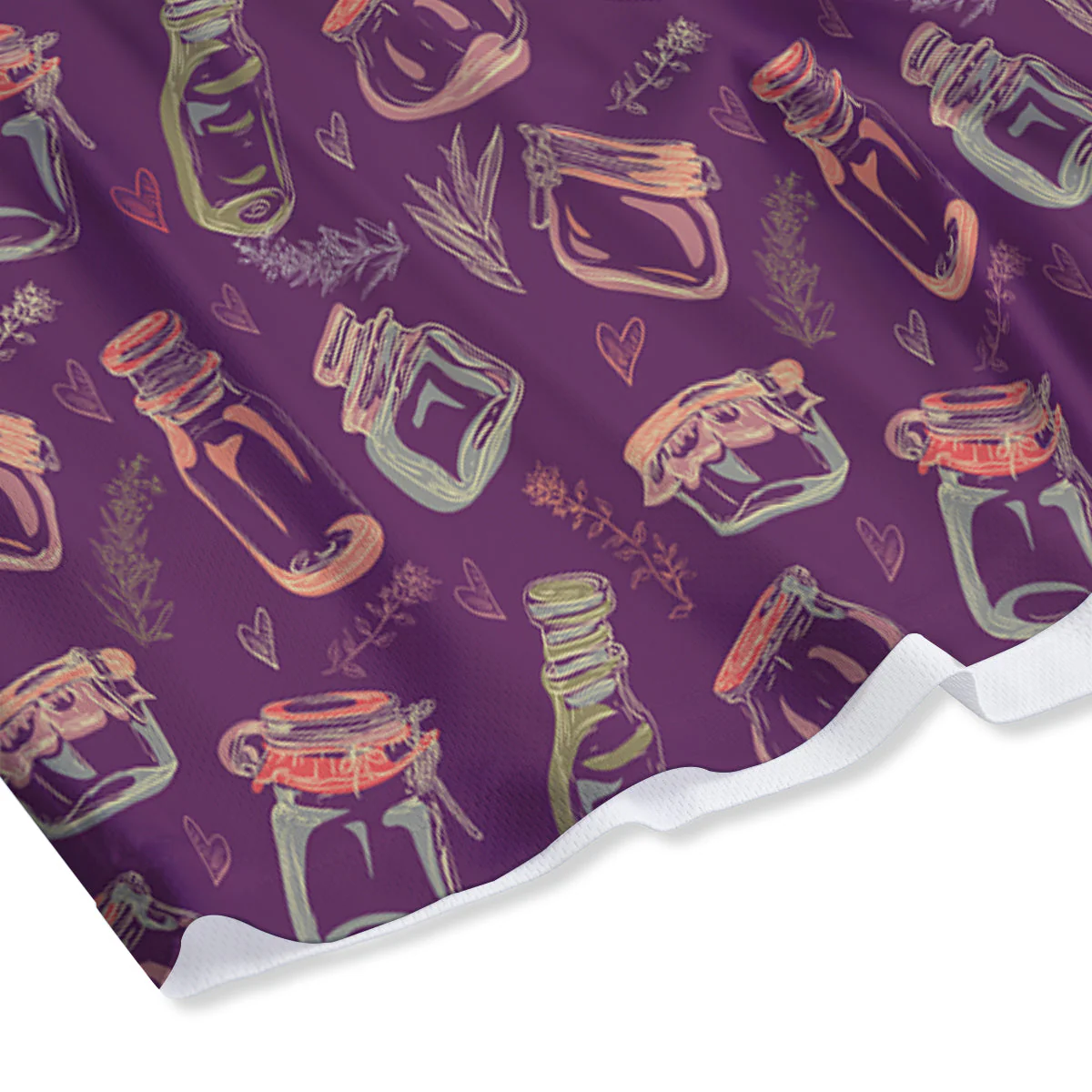 Canning Doodle Print Pattern Mesh Shorts - Image 4