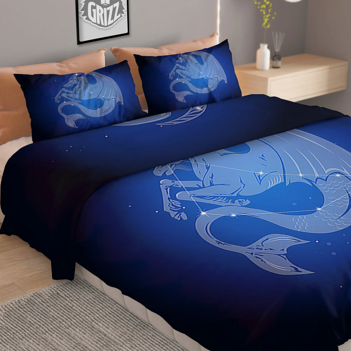Capricorn Constellation Print Duvet Cover Bedding Set - Image 2