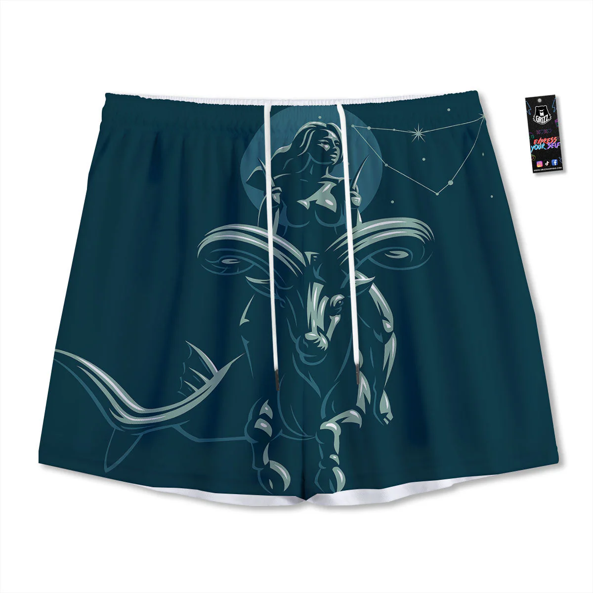 Capricorn Sign Astrology Print Mesh Shorts