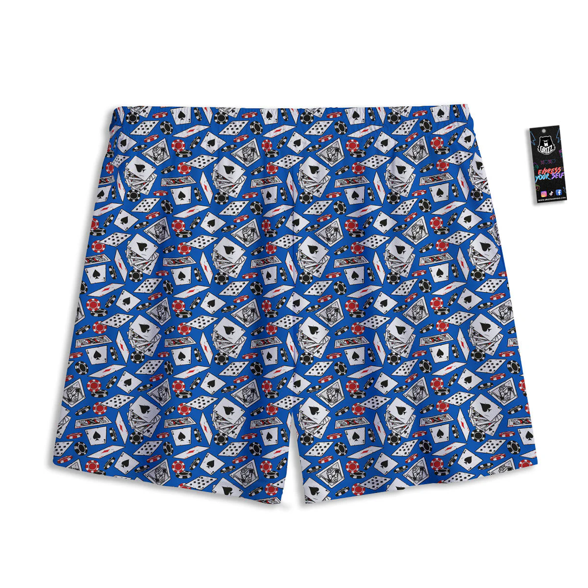 Card And Casino Chip Print Pattern Mesh Shorts - Image 2