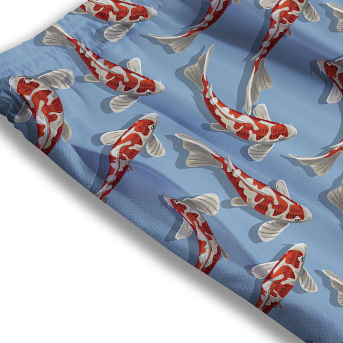 Carp Koi Print Pattern Mesh Shorts - Image 3