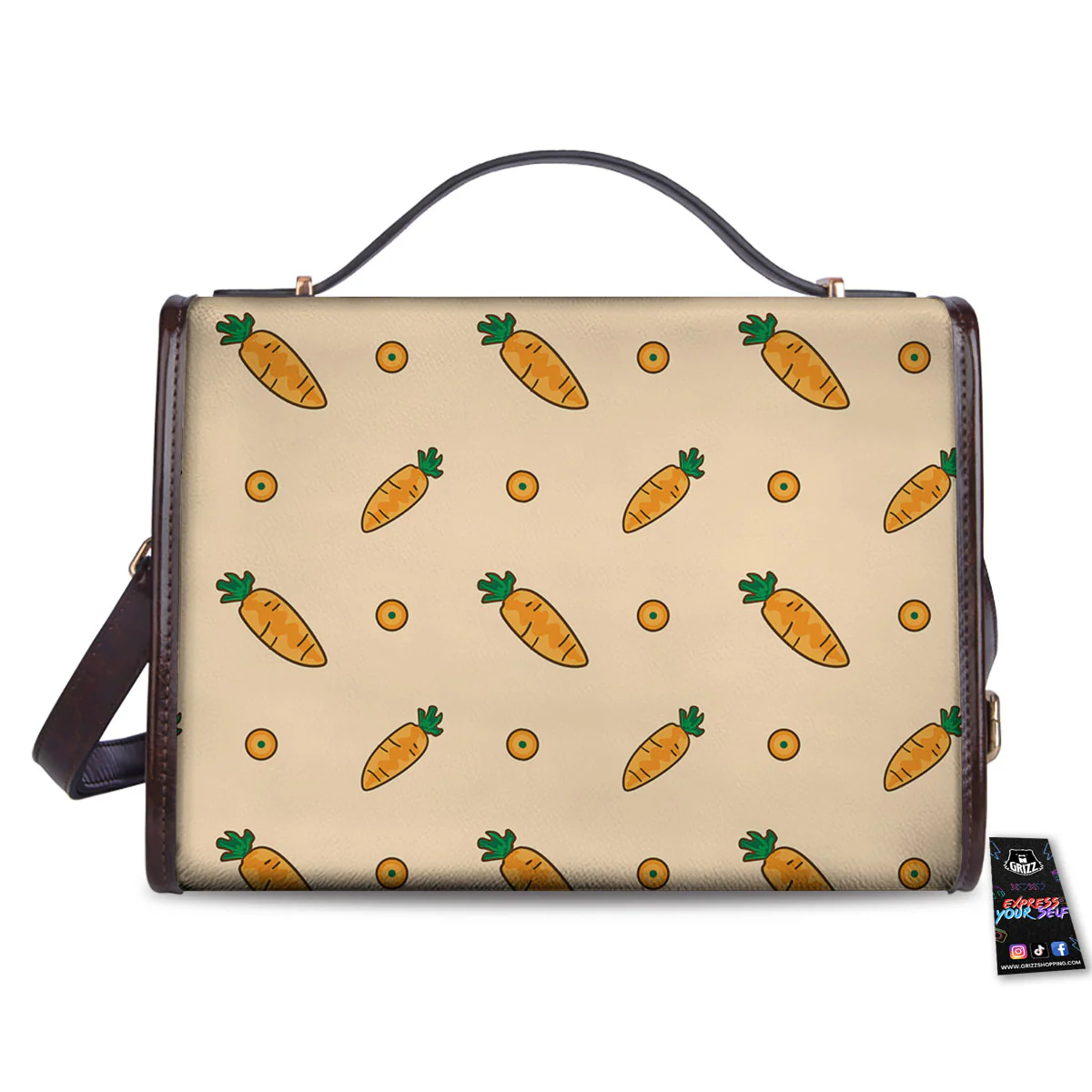 Carrot Little Print Pattern Women's Satchel Bag - Image 2