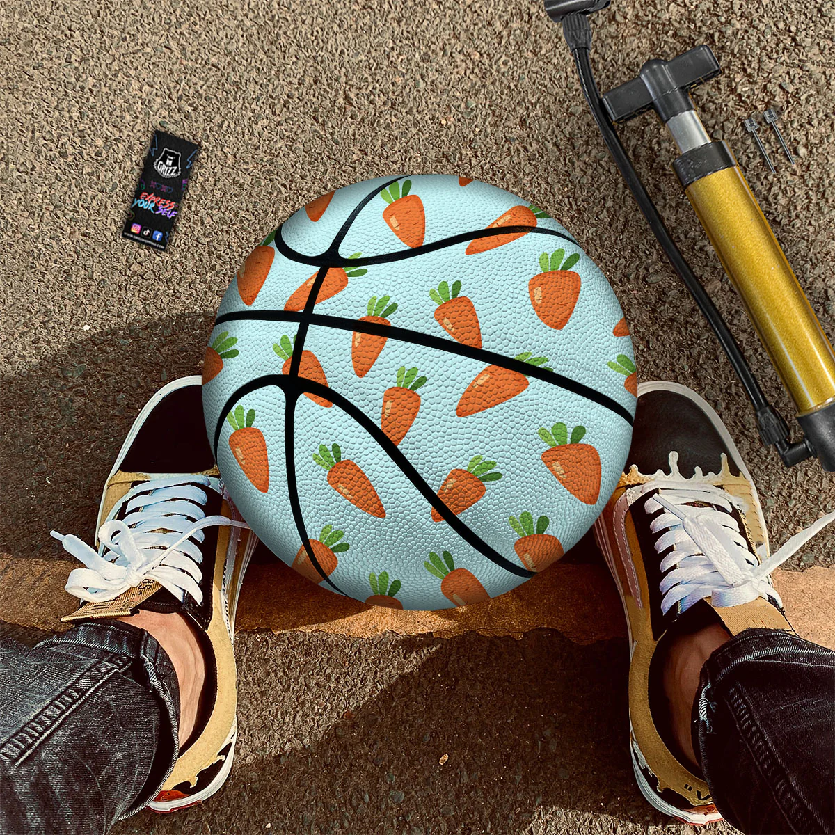 Carrot Print Pattern Basketball - Image 2