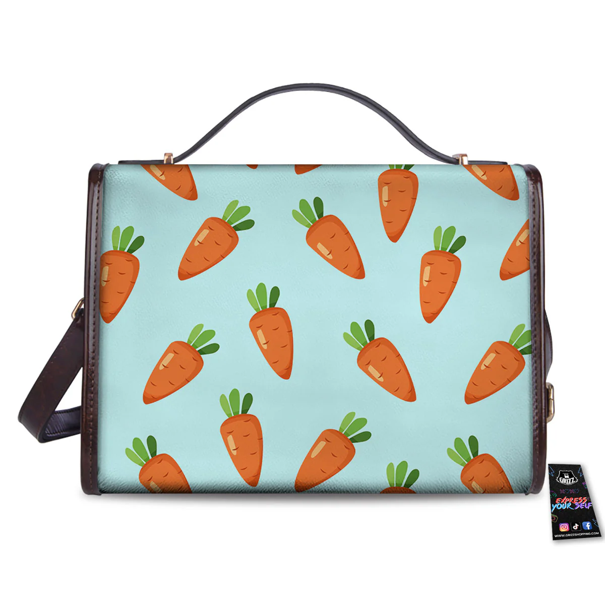 Carrot Print Pattern Women's Satchel Bag - Image 2