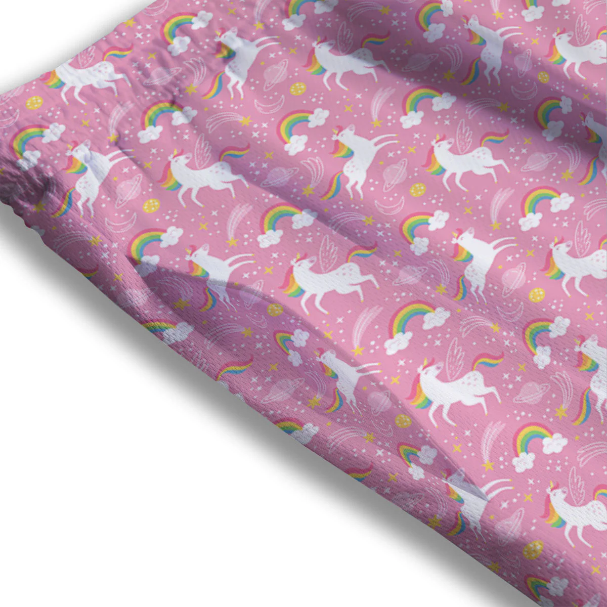 Cartoon Girly Unicorn Print Pattern Mesh Shorts - Image 3