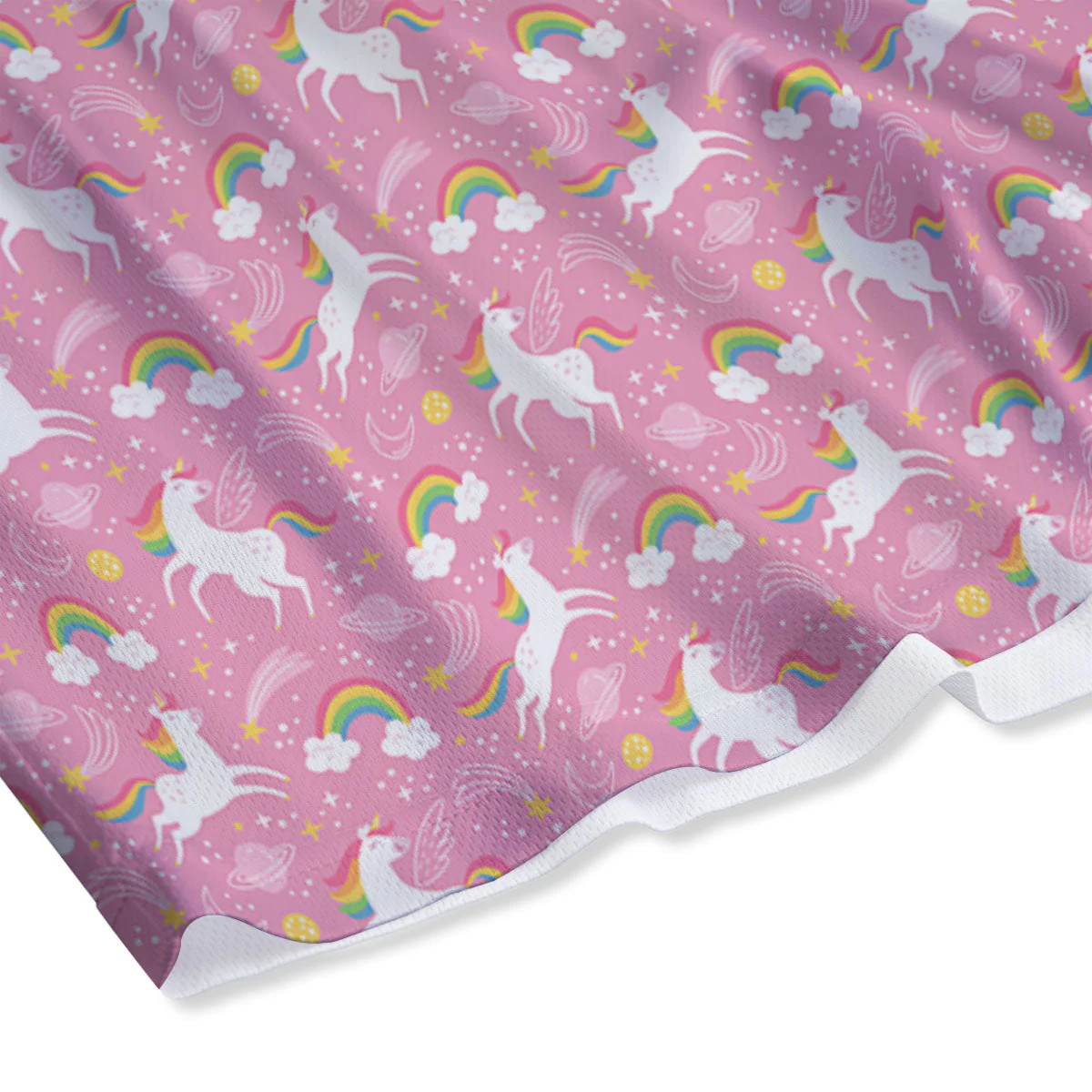 Cartoon Girly Unicorn Print Pattern Mesh Shorts - Image 4