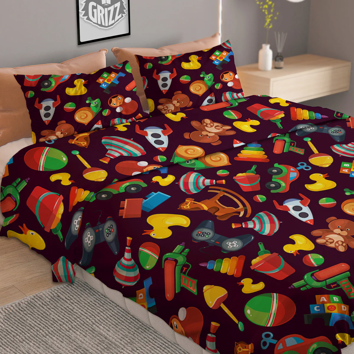 Cartoon toys Colorful Print Pattern Duvet Cover Bedding Set - Image 2