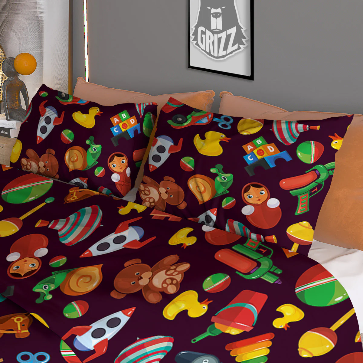 Cartoon toys Colorful Print Pattern Duvet Cover Bedding Set - Image 3