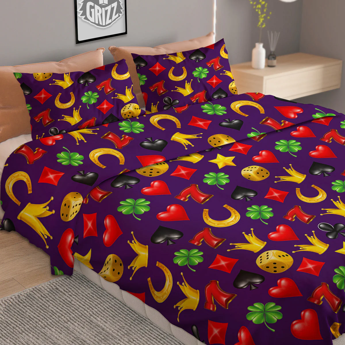 Casino 3D Gambling And Luck Print Pattern Duvet Cover Bedding Set - Image 2