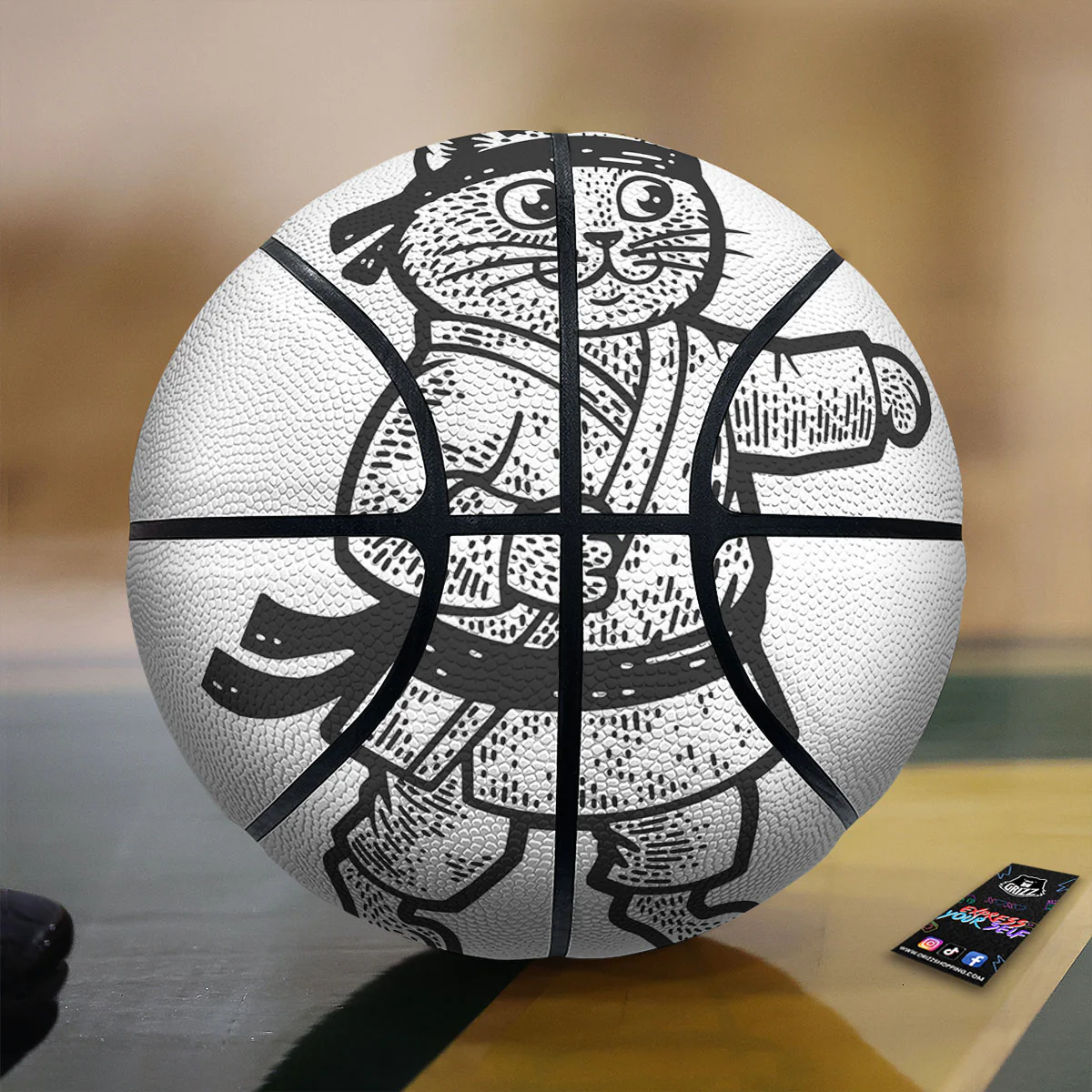 Cat Karate Print Basketball