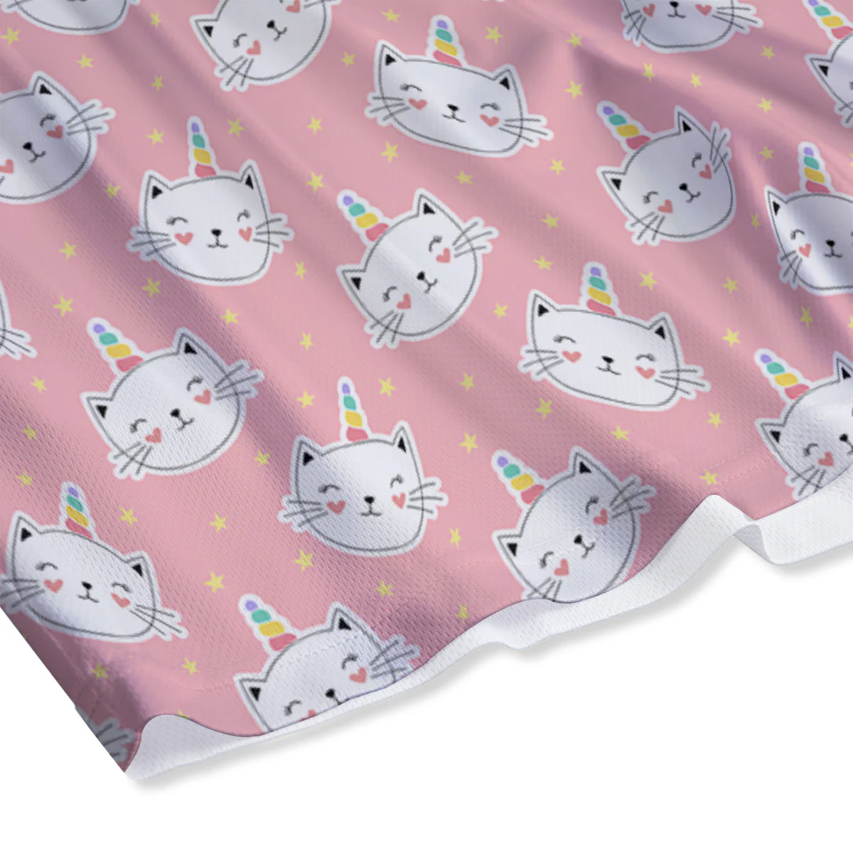 Cat Unicorn Cute Print Pattern Mesh Shorts - Image 4
