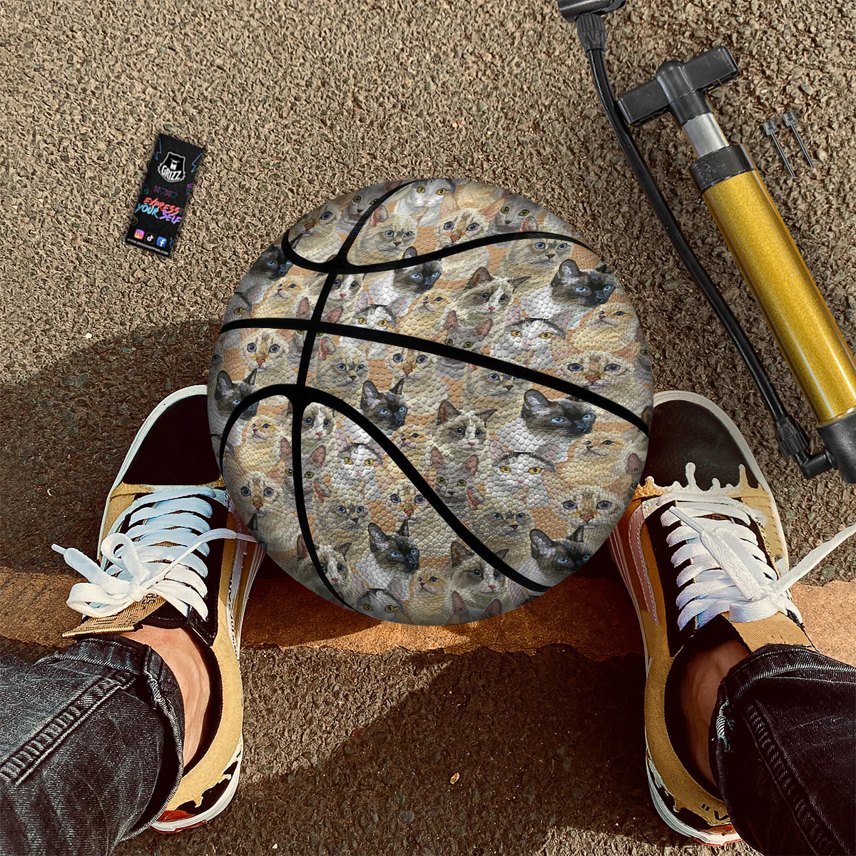 Cats Portrait Print Pattern Basketball - Image 2