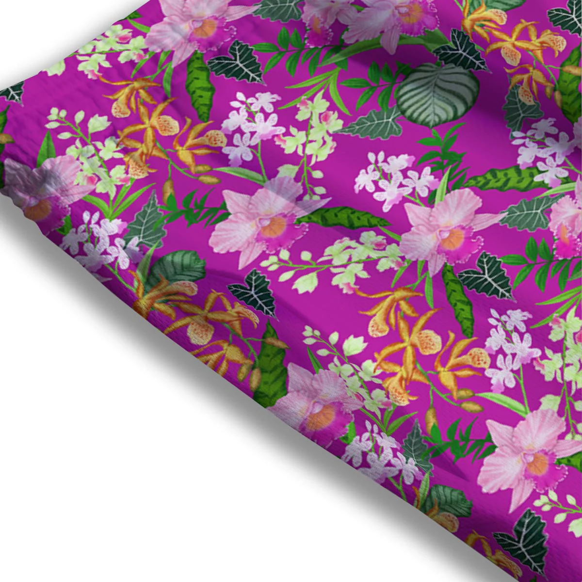 Cattleya Tropical Print Pattern Mesh Shorts - Image 3