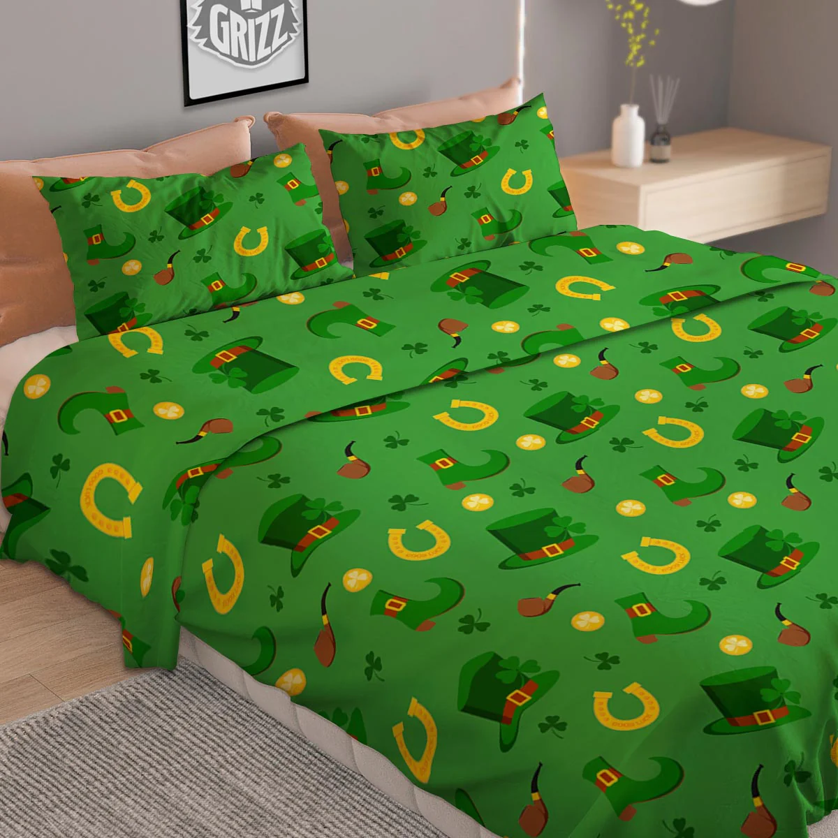 Celebration Saint Patrick's Day Print Pattern Duvet Cover Bedding Set - Image 2