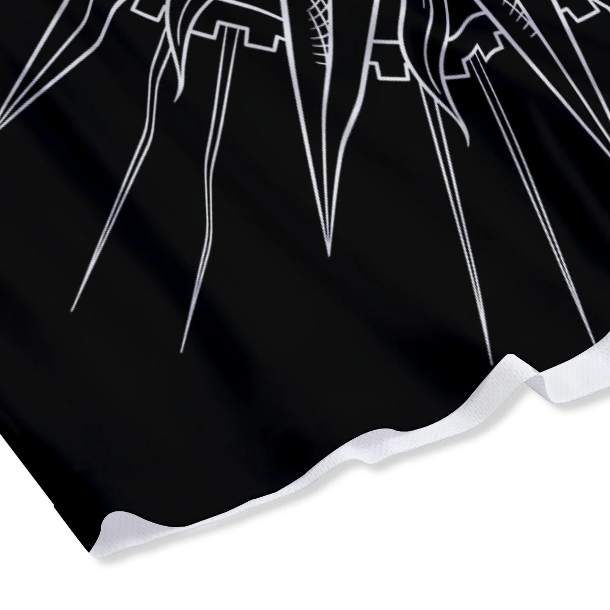 Celestial Sun White And Black Print Mesh Shorts - Image 4