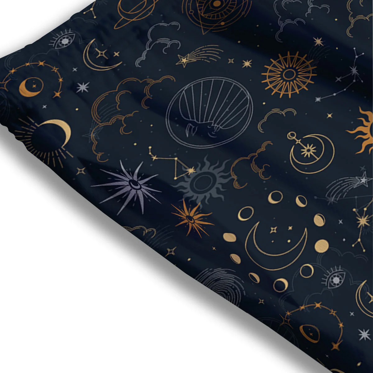 Celestial Vintage Print Pattern Mesh Shorts - Image 3