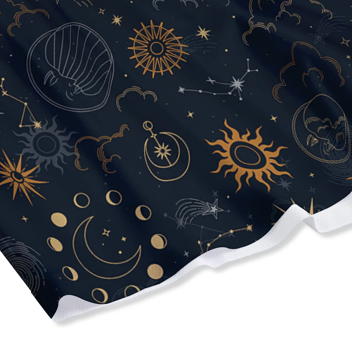 Celestial Vintage Print Pattern Mesh Shorts - Image 4