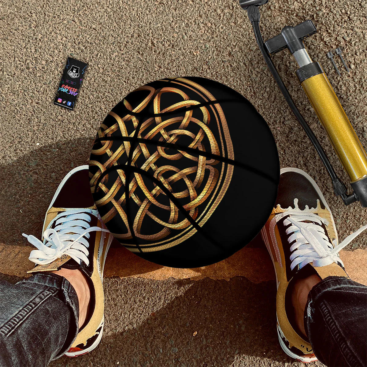 Celtic Knot Golden Print Basketball - Image 2