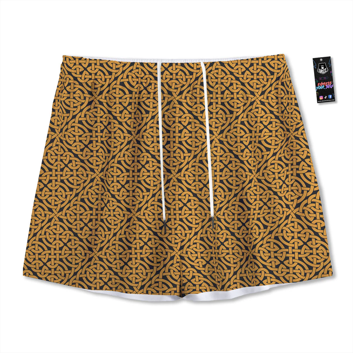 Celtic Knot Print Pattern Mesh Shorts