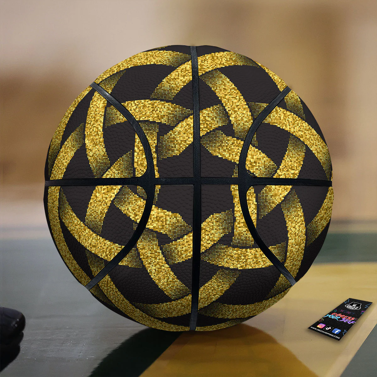 Celtic Knot Symbol Gold Circle Print Basketball