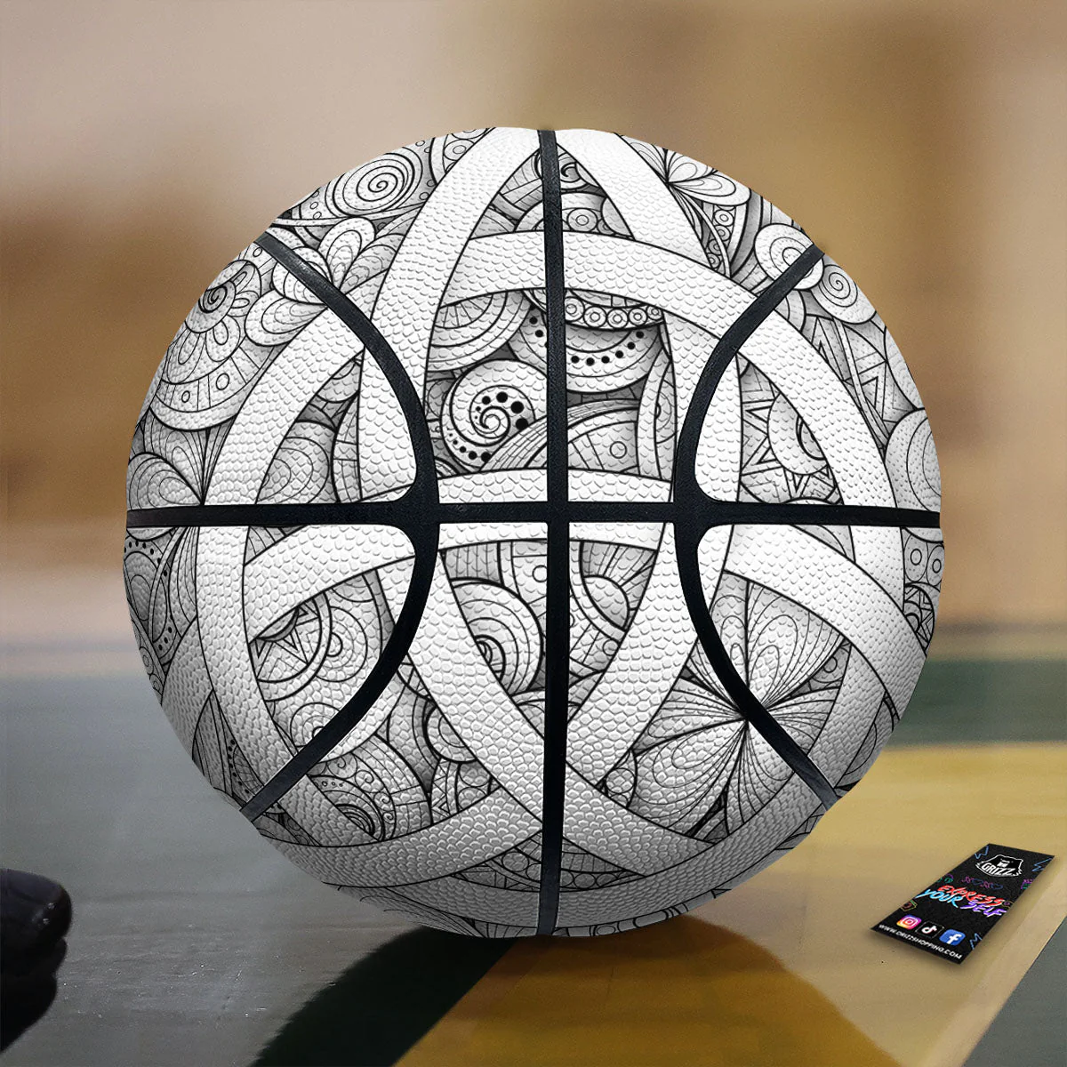 Celtic Trinity Knot White Symbol Print Basketball