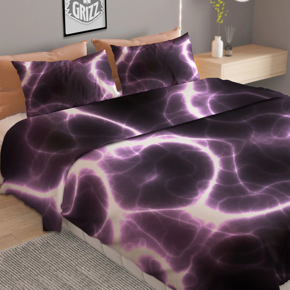 Chain Lightning Print Duvet Cover Bedding Set - Image 2