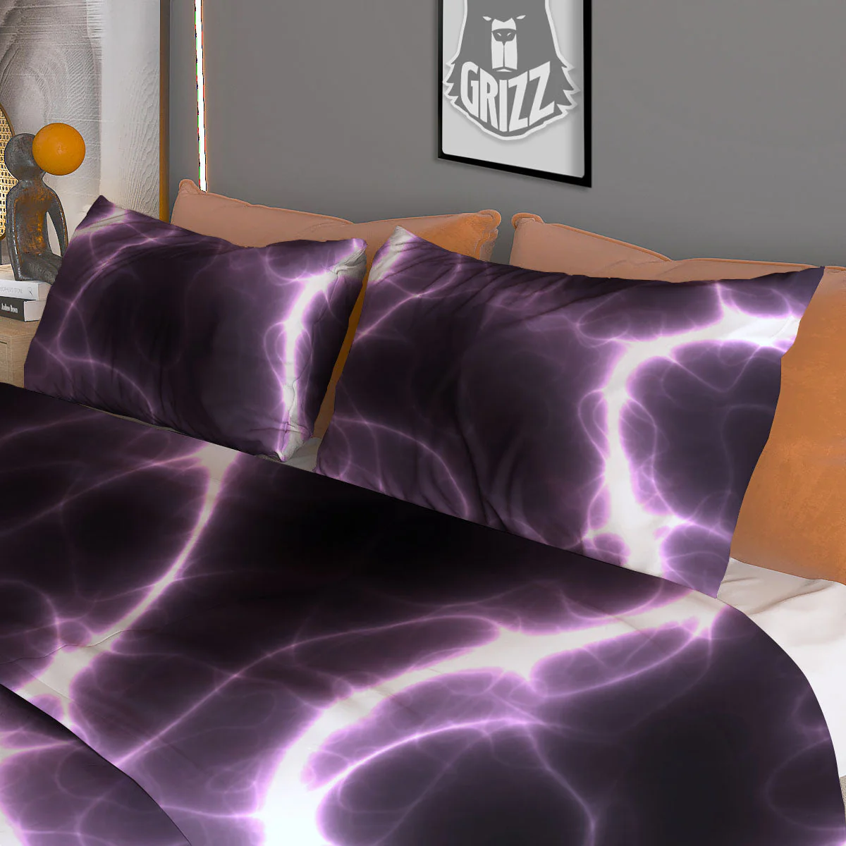 Chain Lightning Print Duvet Cover Bedding Set - Image 3
