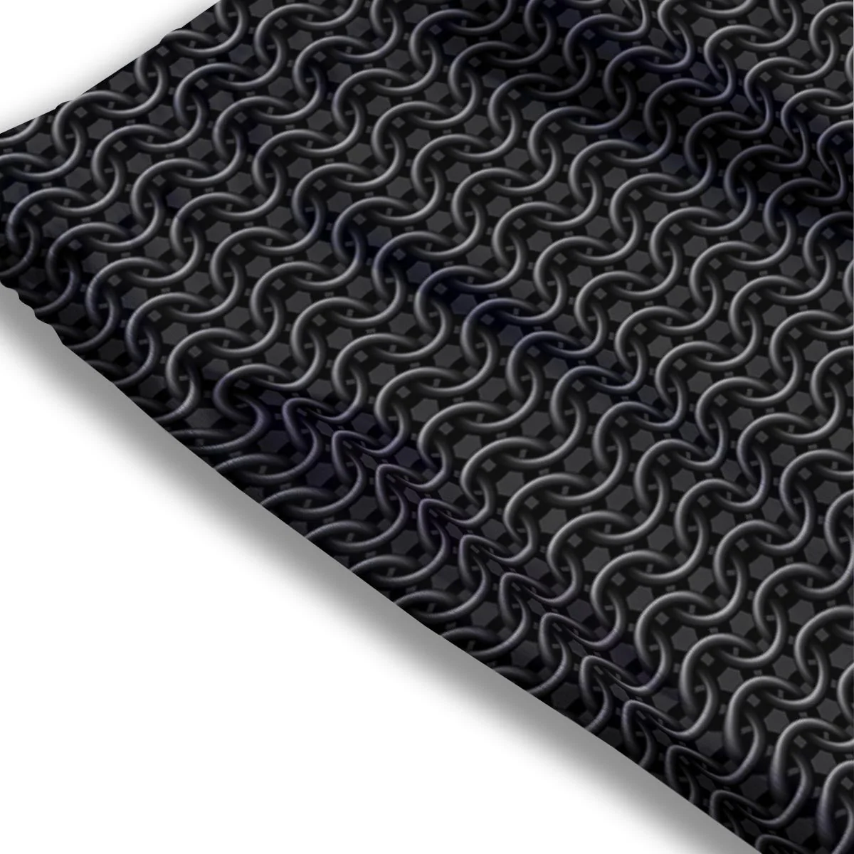 Chainmail Black Print Pattern Mesh Shorts - Image 3