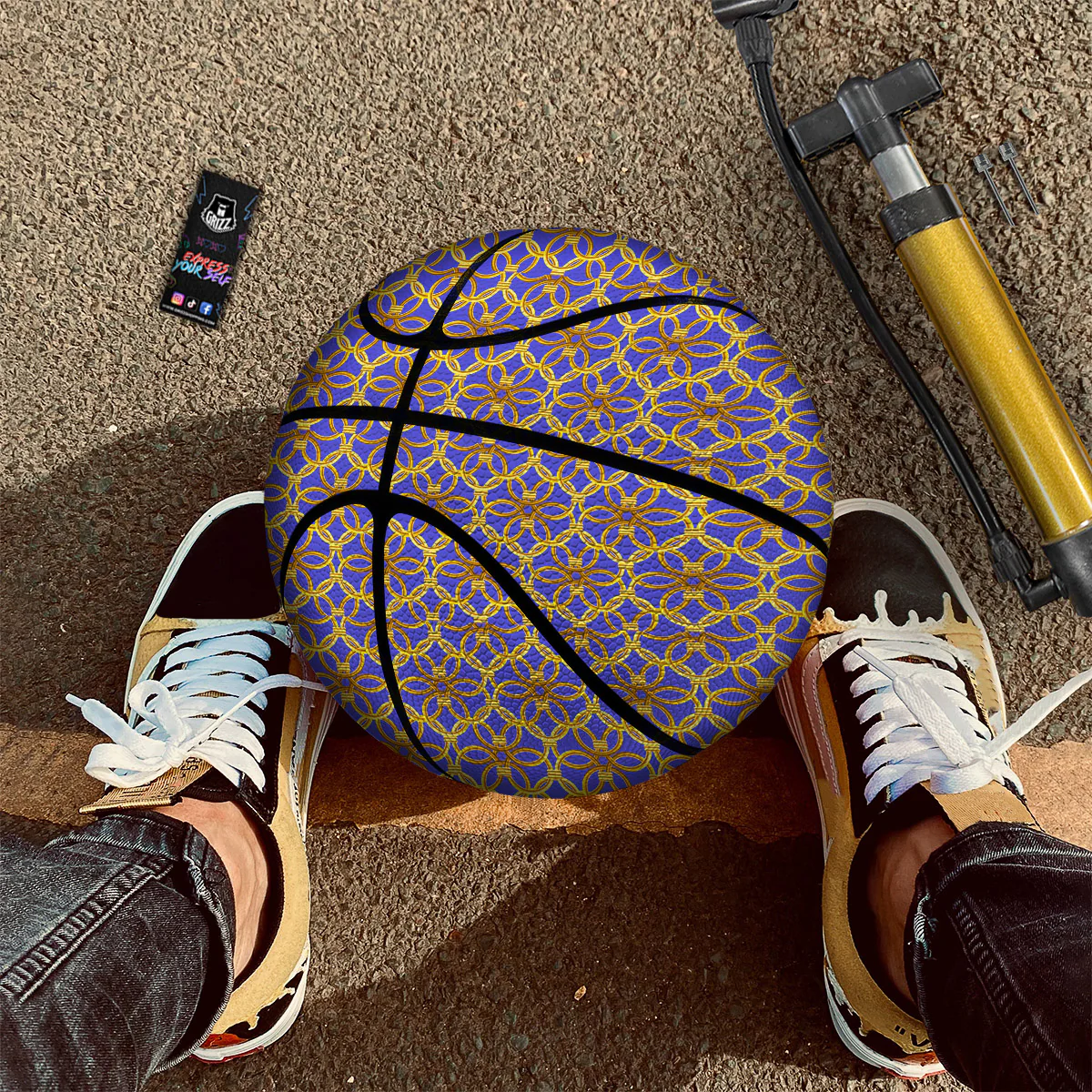 Chainmail Ring Print Pattern Basketball - Image 3