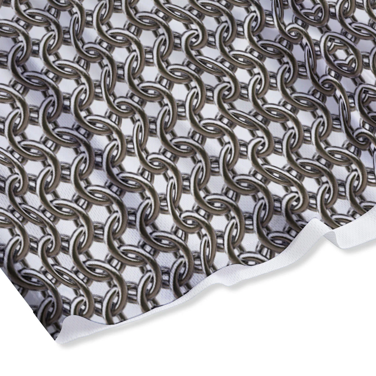 Chainmail Texture Print Mesh Shorts - Image 4