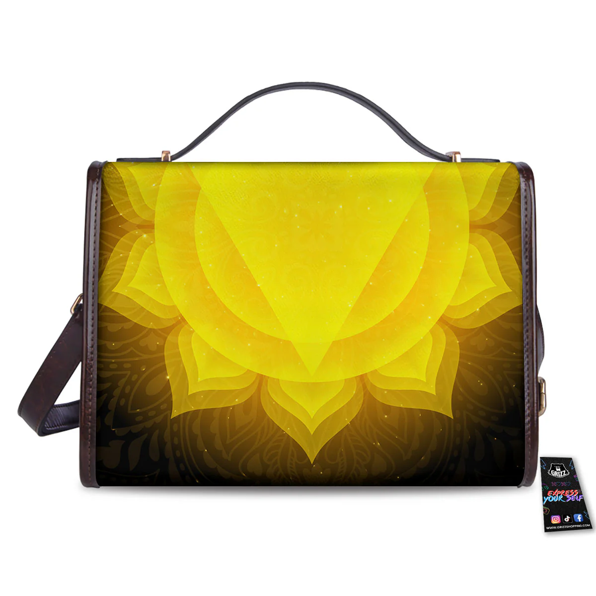 Chakra Manipura Mandala Print Women's Satchel Bag - Image 2