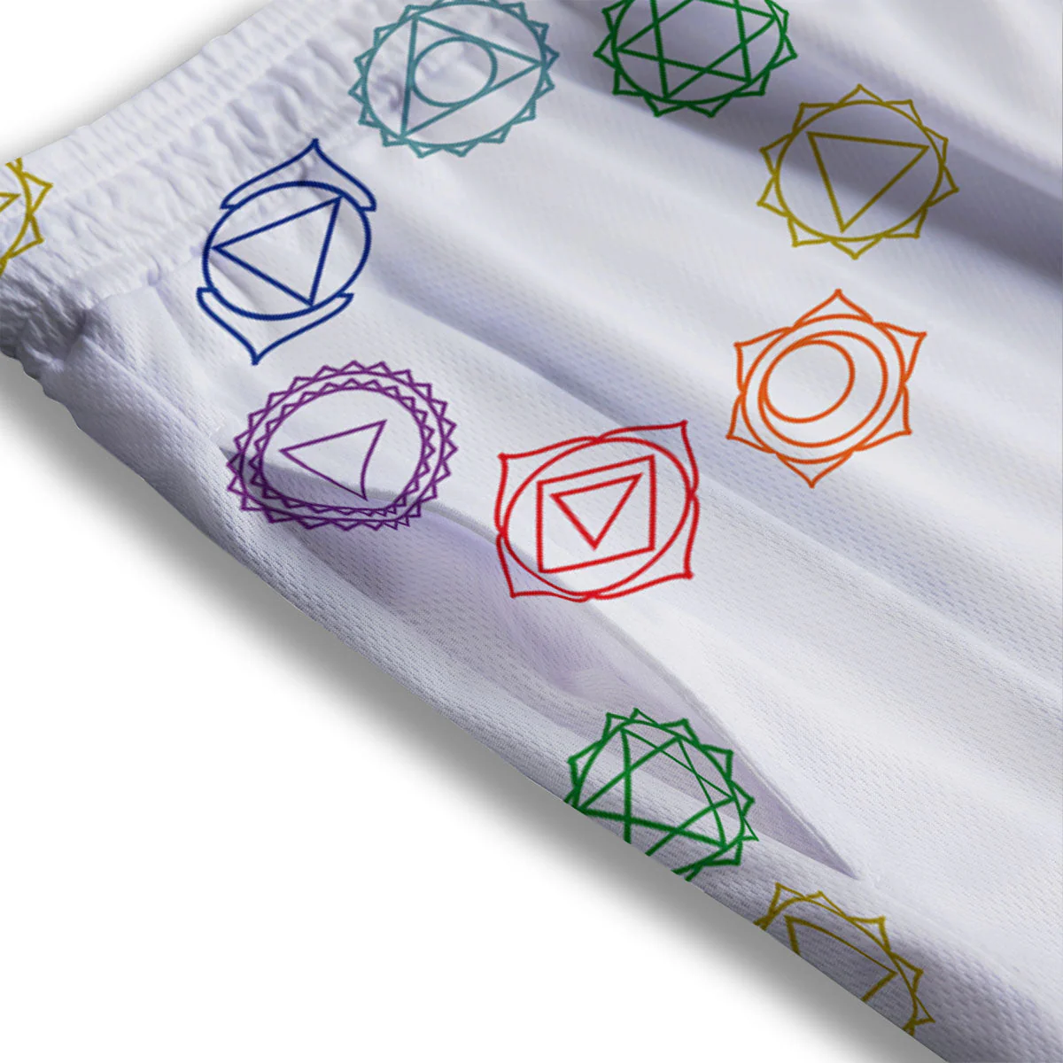 Chakra Manipura Print Pattern Mesh Shorts - Image 3