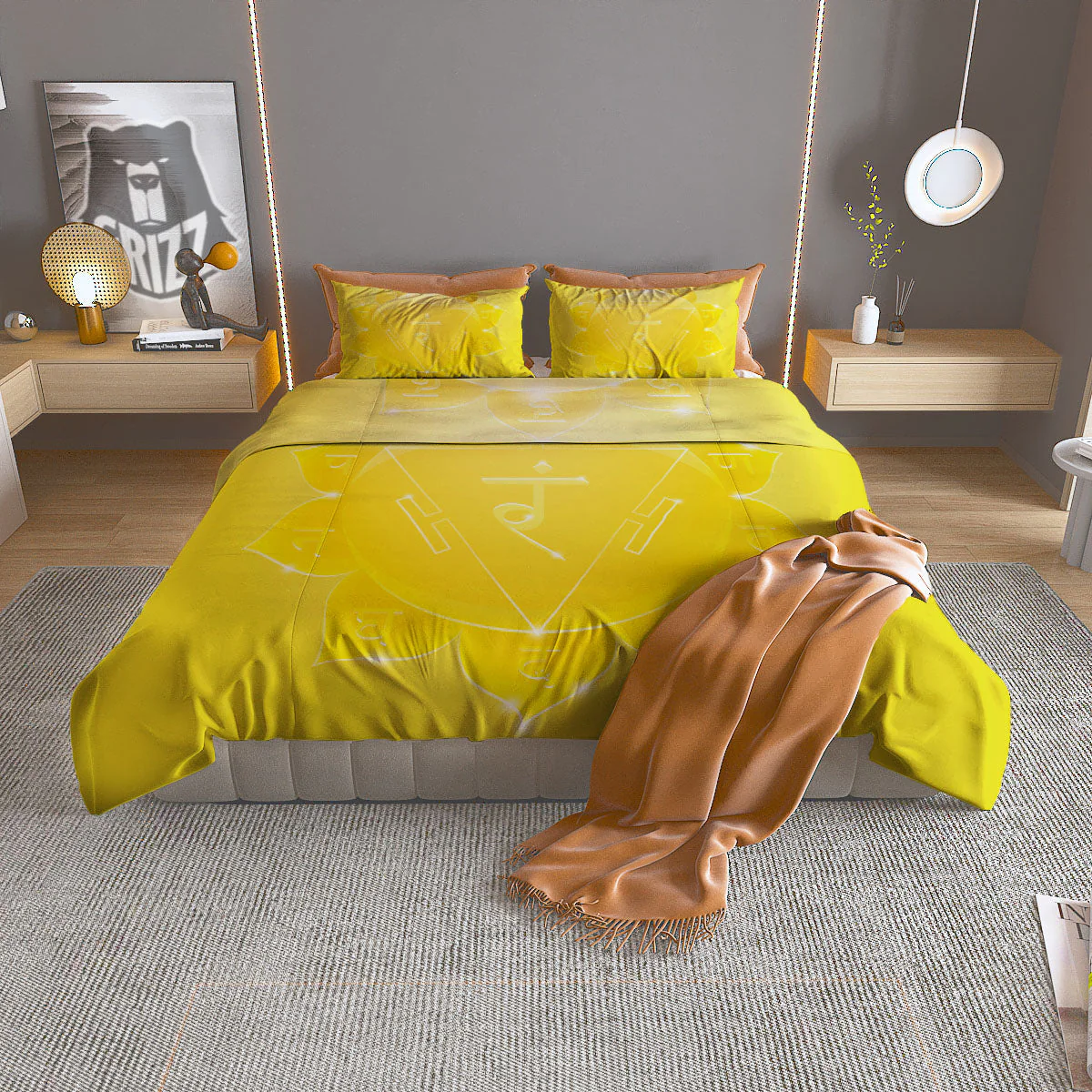 Chakra Manipura Spiritual Print Duvet Cover Bedding Set