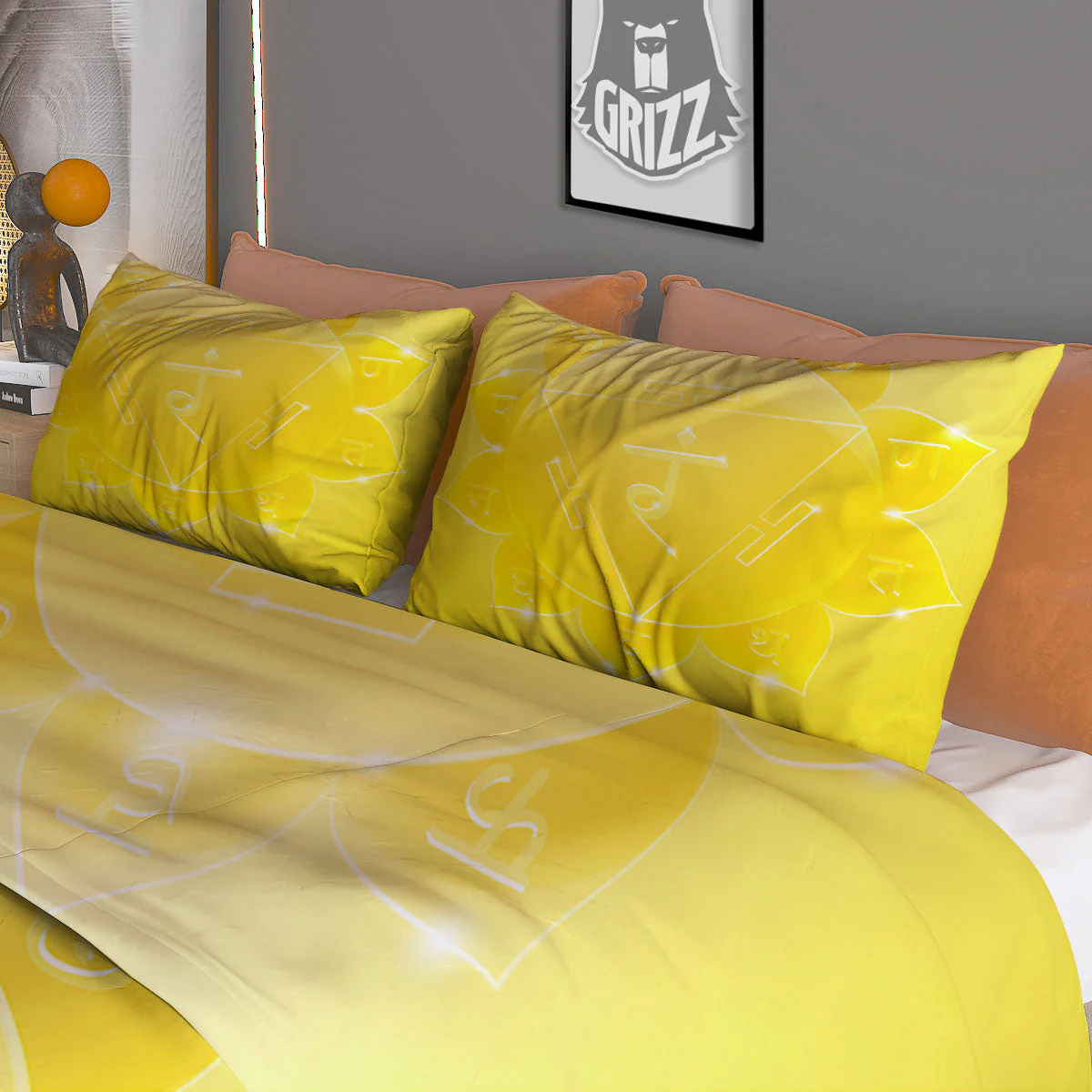 Chakra Manipura Spiritual Print Duvet Cover Bedding Set - Image 3