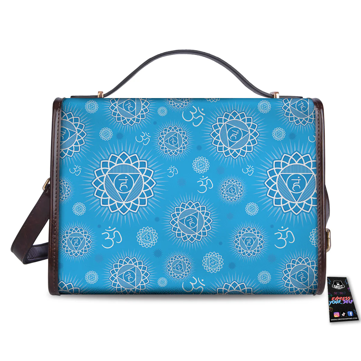 Chakra Vishuddha Print Pattern Women's Satchel Bag - Image 2