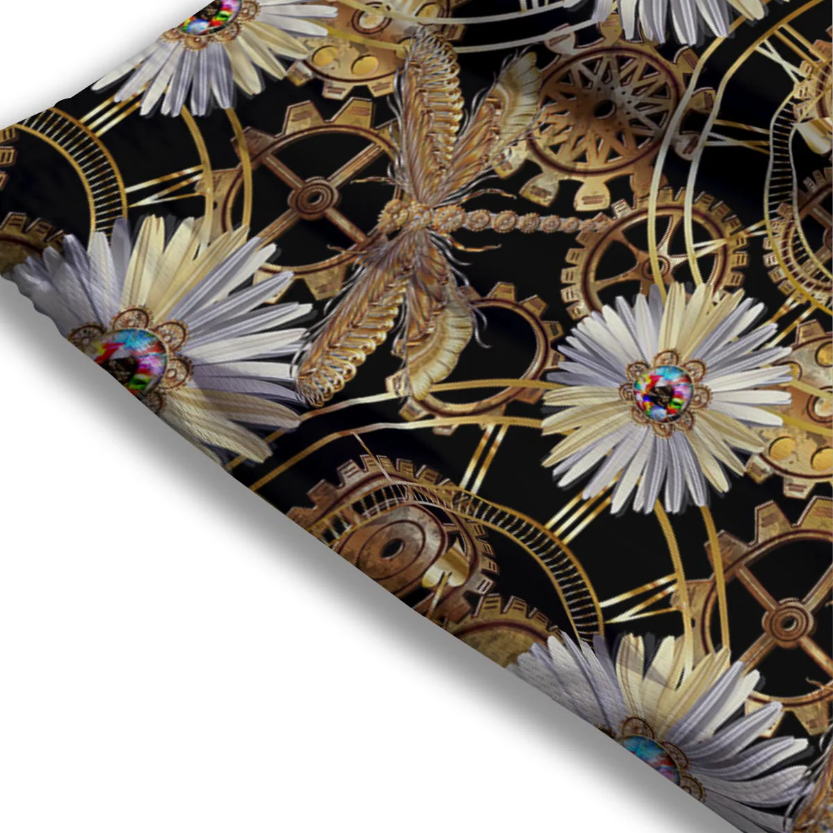 Chamomile Steampunk Print Pattern Mesh Shorts - Image 3