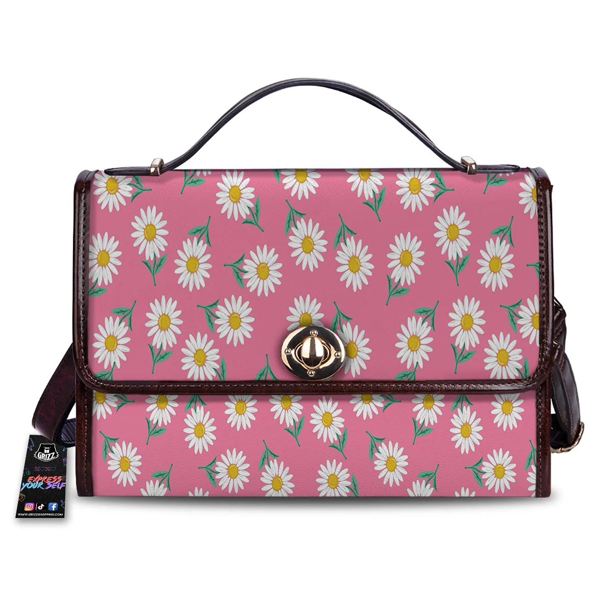 Chamomile Sunflower Print Pattern Women's Satchel Bag
