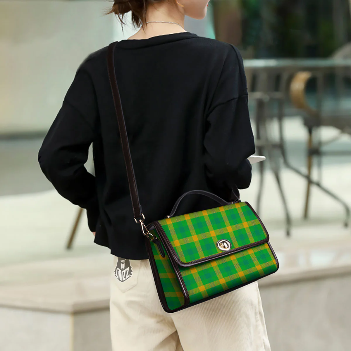 Check Irish Buffalo Print Pattern Women's Satchel Bag - Image 3