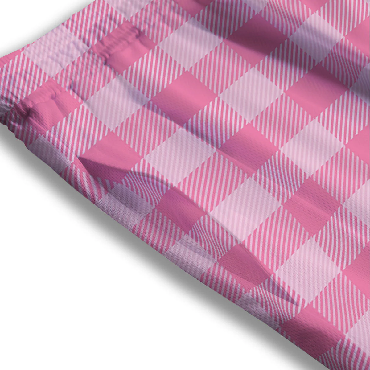 Check Pink Print Pattern Mesh Shorts - Image 3