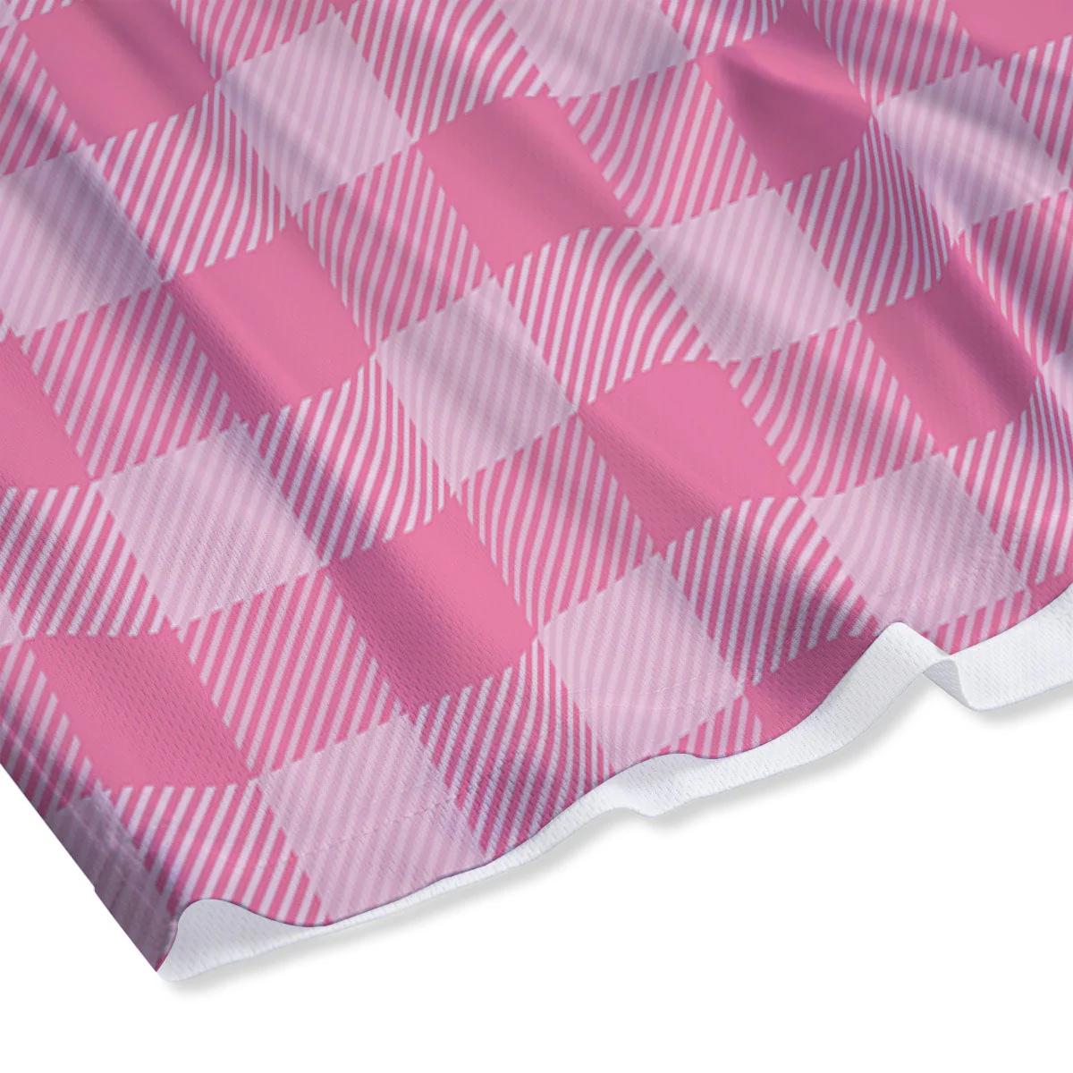 Check Pink Print Pattern Mesh Shorts - Image 4