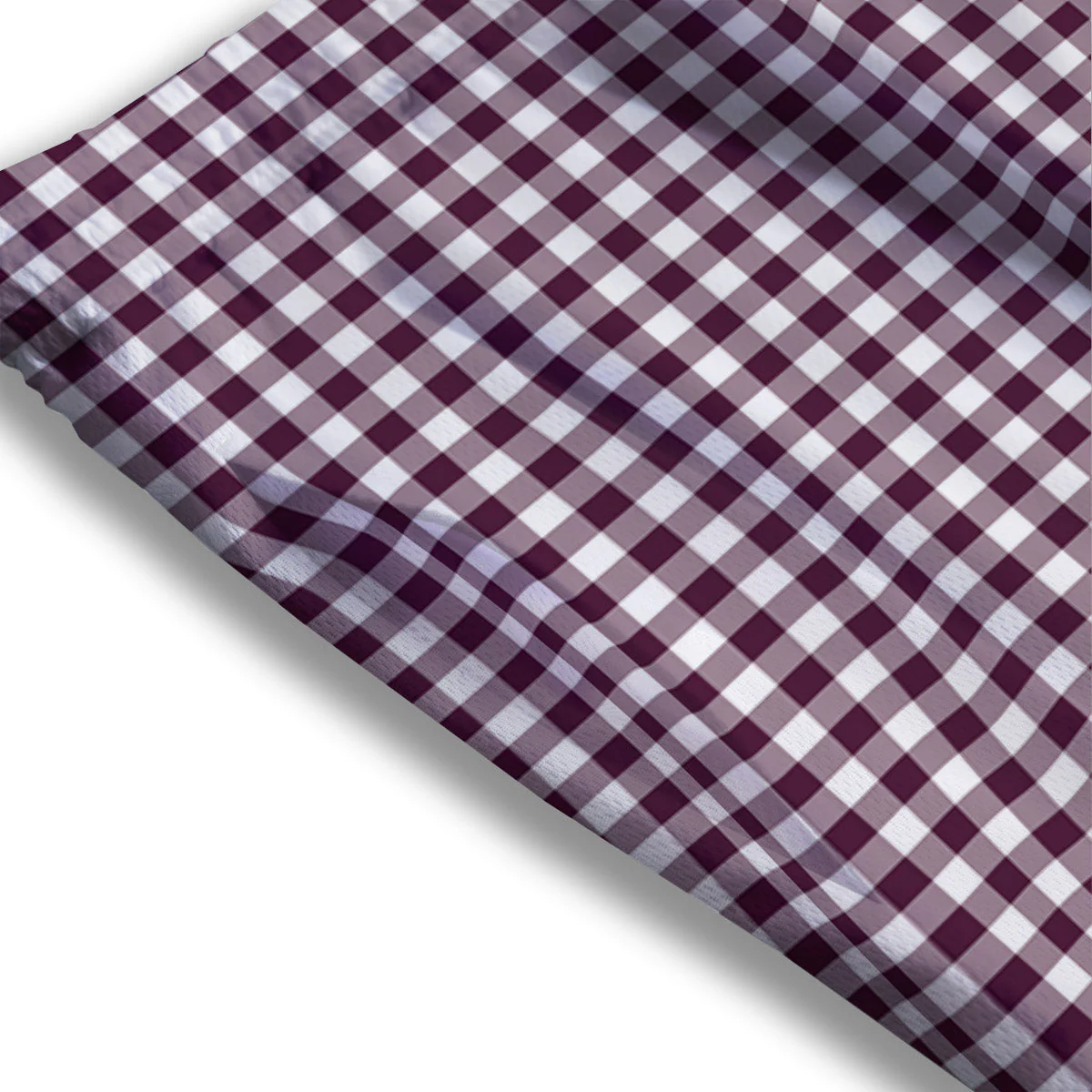 Check White And Burgundy Print Pattern Mesh Shorts - Image 3