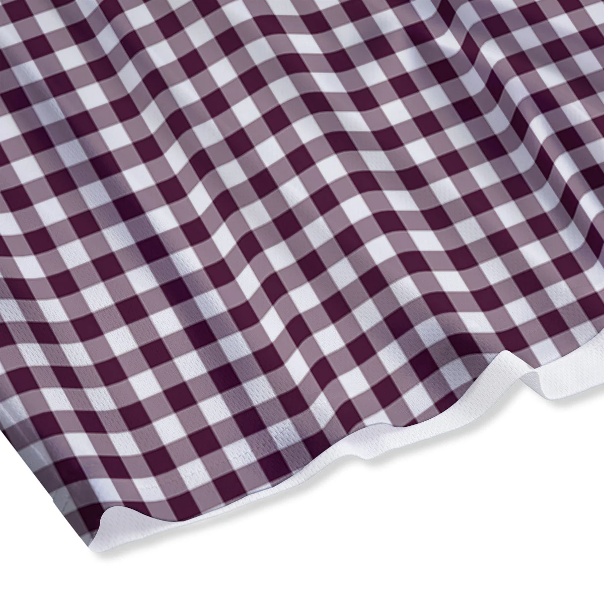 Check White And Burgundy Print Pattern Mesh Shorts - Image 4