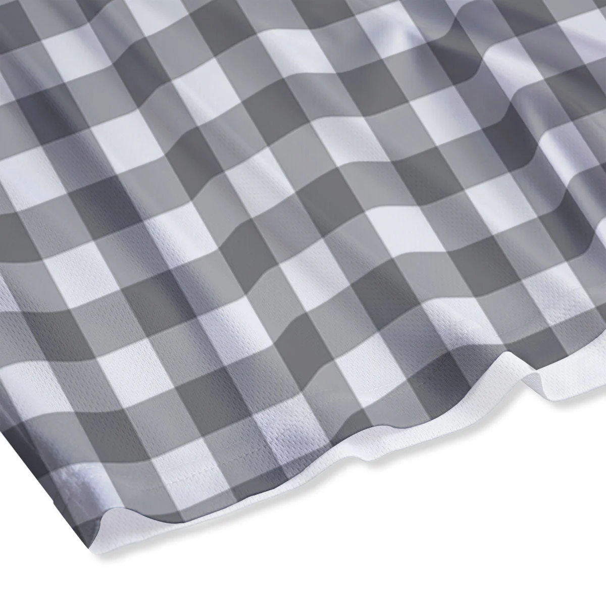 Check White And Grey Print Pattern Mesh Shorts - Image 4