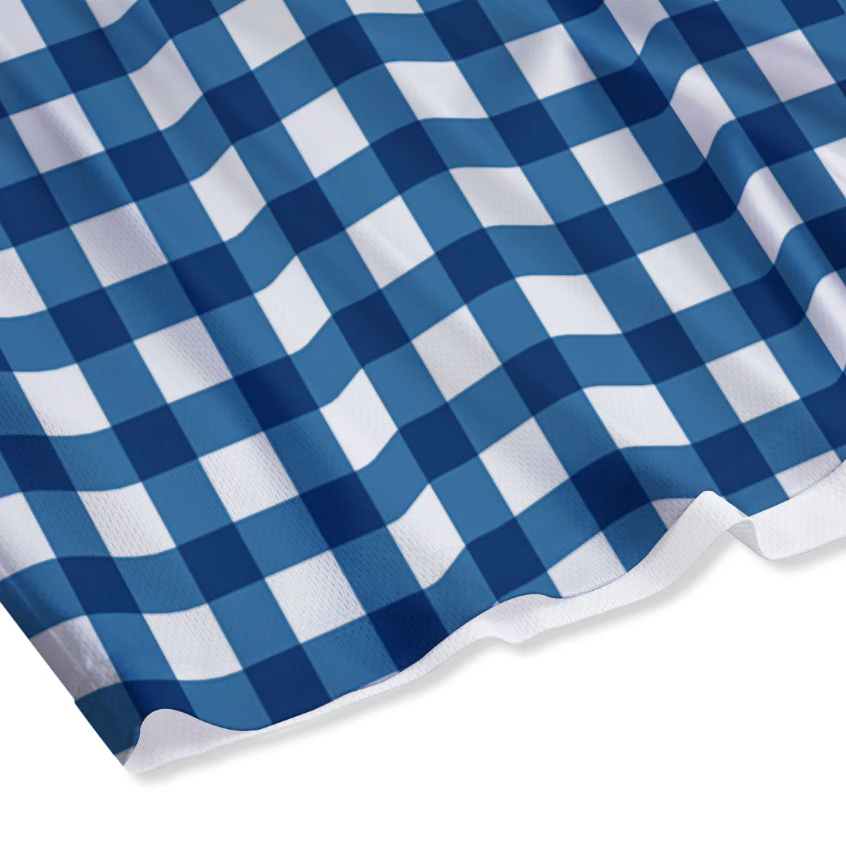 Check White And Navy Print Pattern Mesh Shorts - Image 4