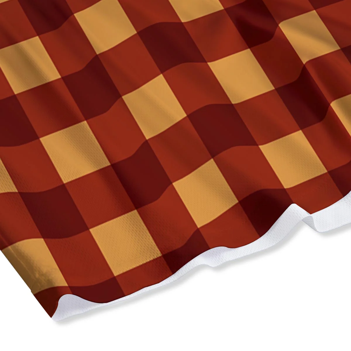 Check Yellow And Red Print Pattern Mesh Shorts - Image 4