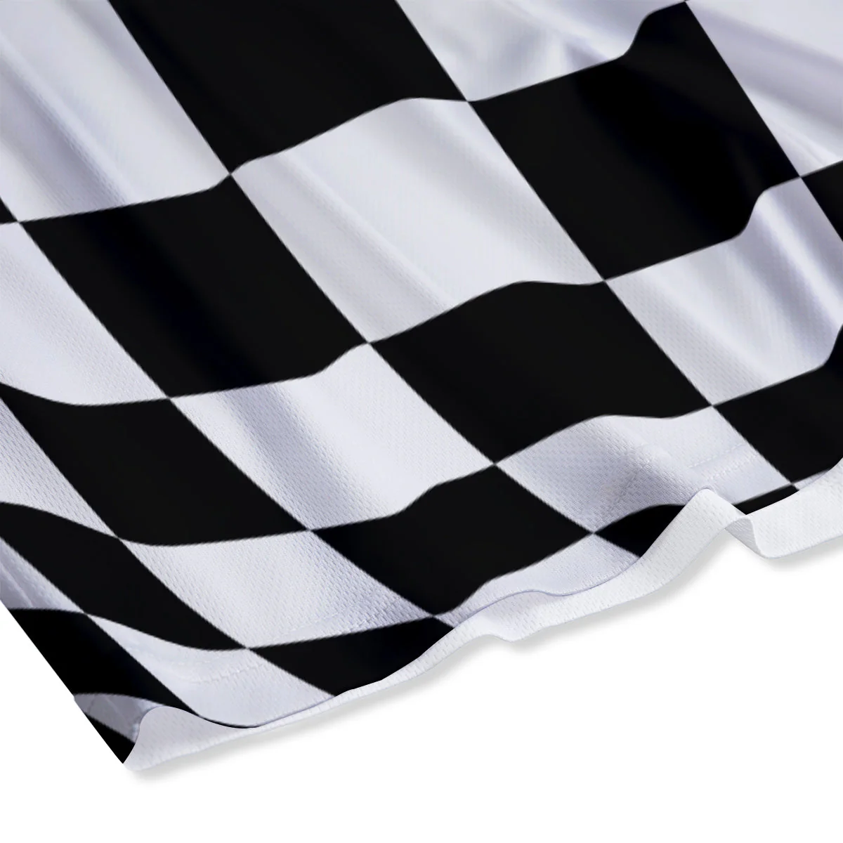 Checkered Board And Convex Shape Print Mesh Shorts - Image 4