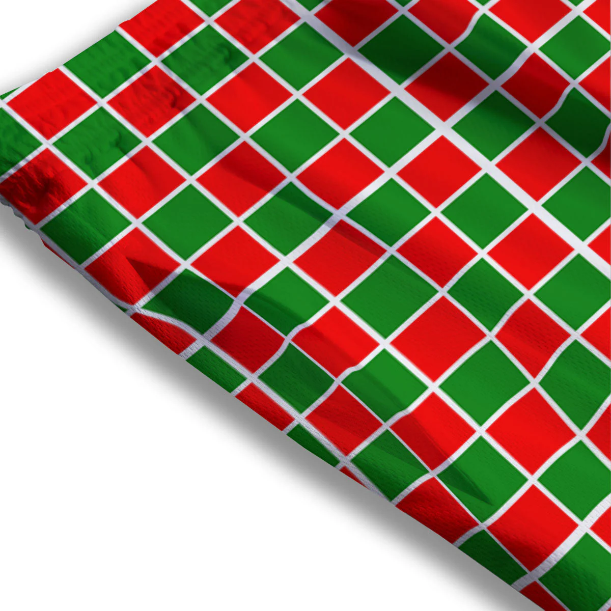Checkered Merry Christmas Print Pattern Mesh Shorts - Image 3