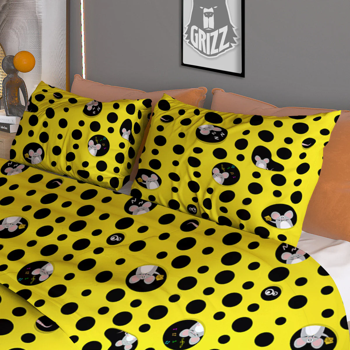 Cheese Cartoon Print Pattern Duvet Cover Bedding Set - Image 3