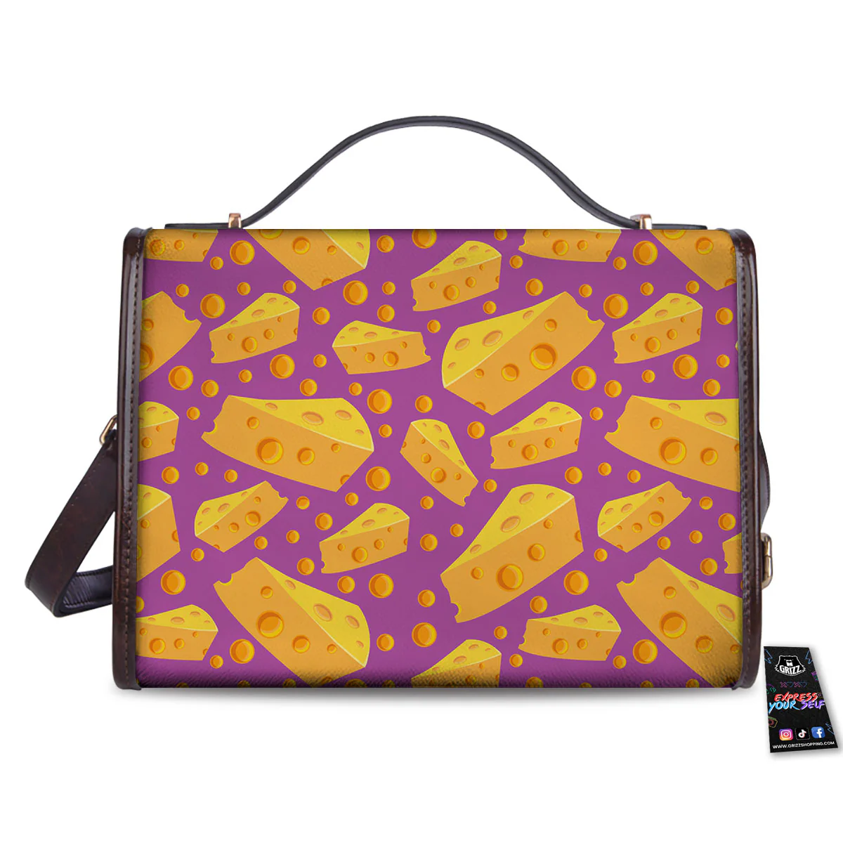 Cheese Holes And Purple Print Pattern Women's Satchel Bag - Image 2