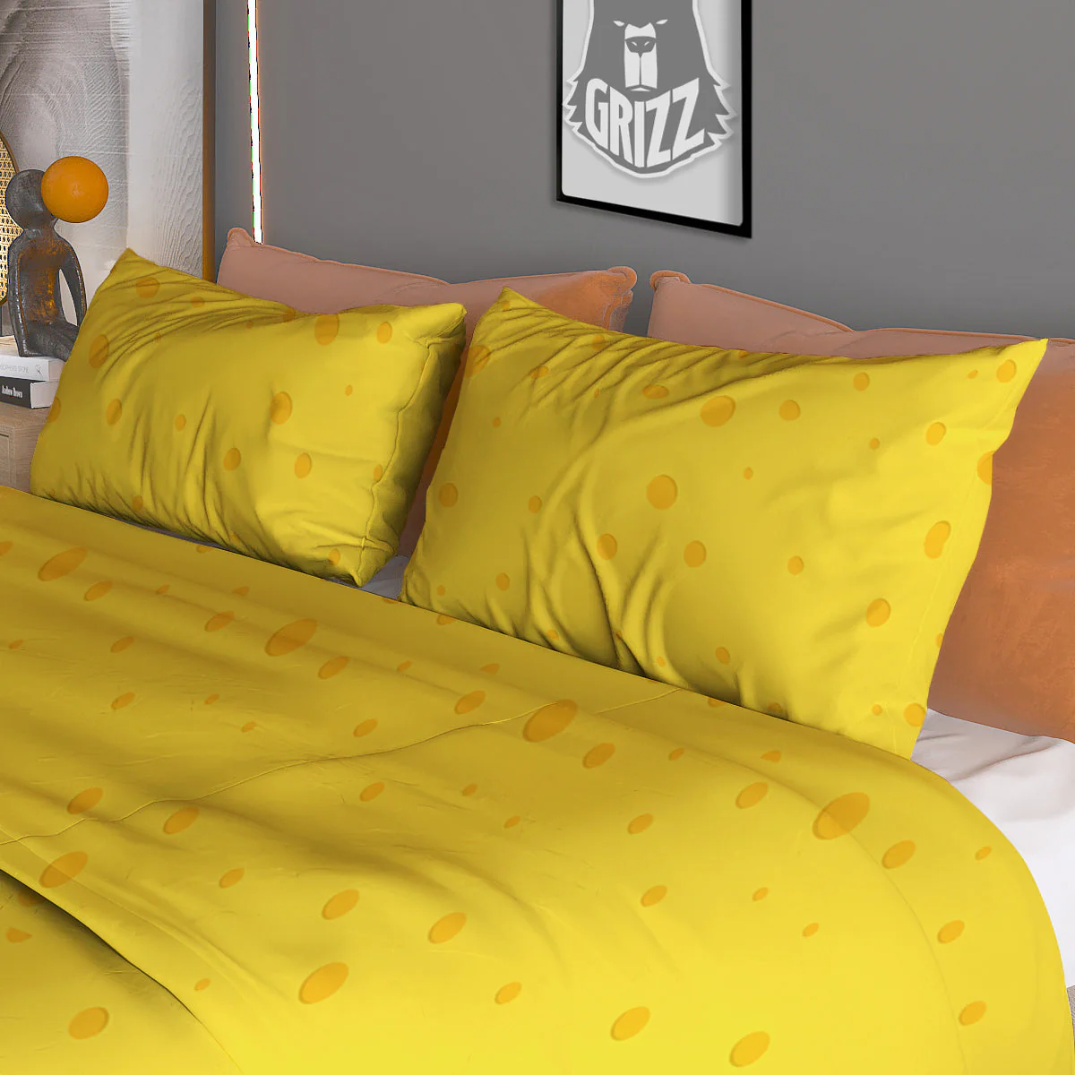 Cheese Yellow Print Pattern Duvet Cover Bedding Set - Image 3